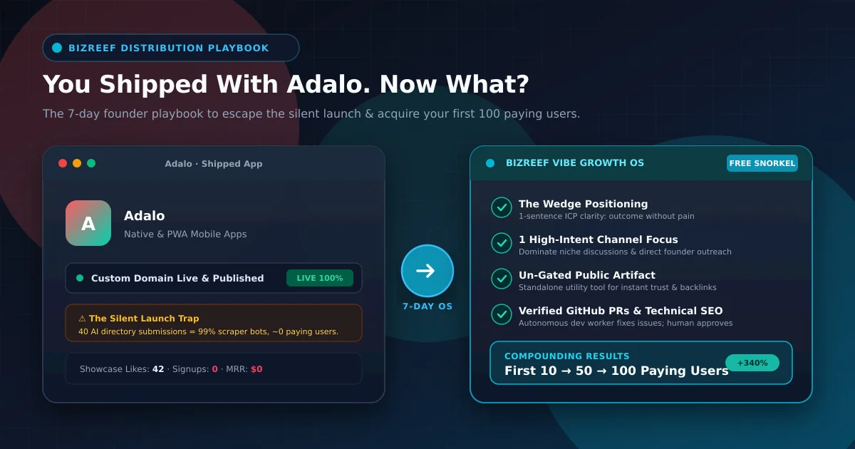 How to get users after shipping with adalo - 7-day distribution playbook