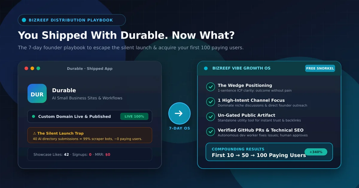 How to get users after shipping with durable - 7-day distribution playbook